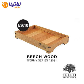 سینی چوبی پایه دار تریتی طرح ژاپنی سایز کوچک B3610