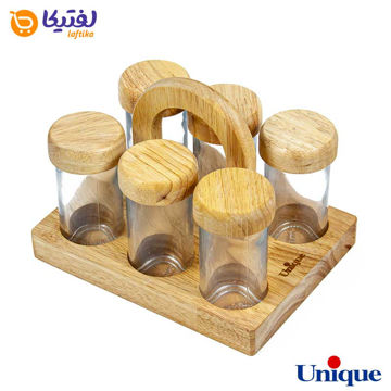 ظرف ادویه چوبی یونیک یک طبقه 6 تایی UN-1504