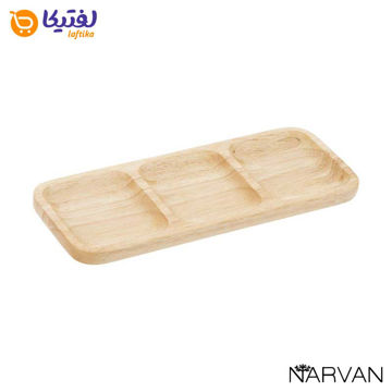 تخته سرو چوبی مستطیل سه خانه نارون R2914