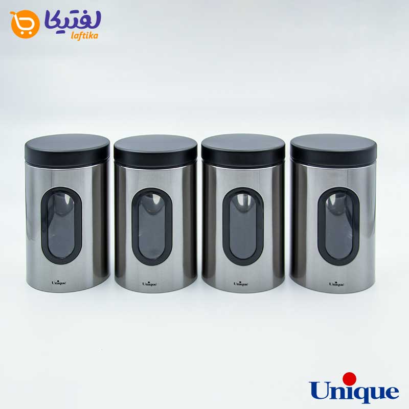 ظرف حبوبات  1.8 پنجره دار استیل یونیک UN-5980