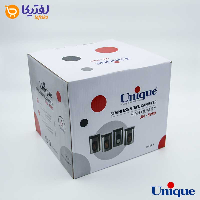 ظرف حبوبات  1.8 پنجره دار استیل یونیک UN-5980