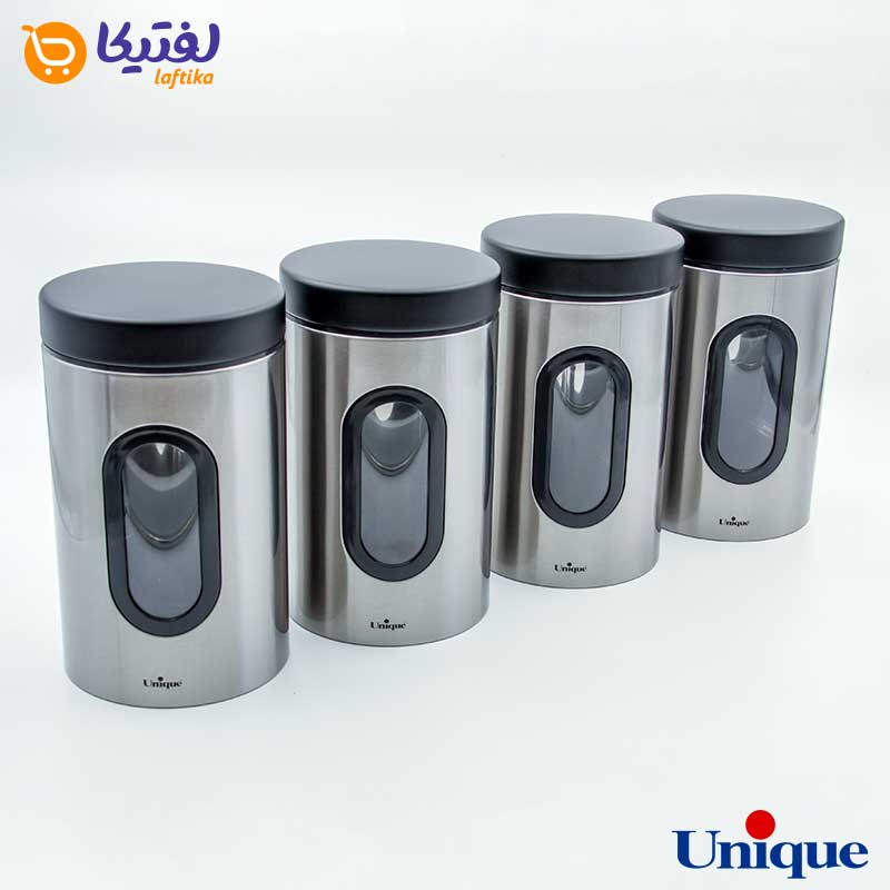 ظرف حبوبات  1.8 پنجره دار استیل یونیک UN-5980