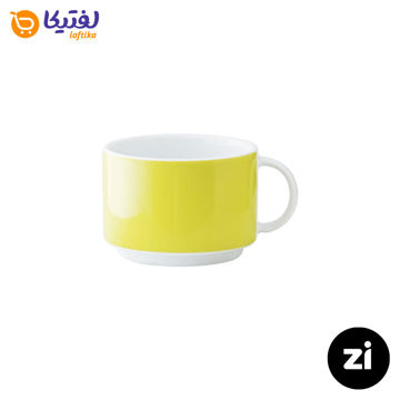 فنجان چایخوری چینی زرین فرم اس پاستل لیمویی سایز 8