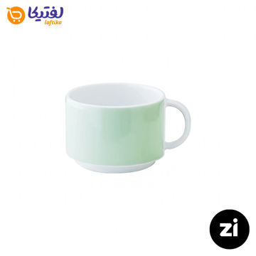 فنجان چایخوری چینی زرین فرم اس پاستل سبز سایز 8