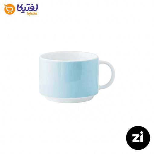 فنجان چایخوری چینی زرین Zi فرم اس پاستل آبی سایز 8