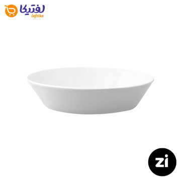 بشقاب گود چینی زرین فرم اس پاستل طوسی سایز 19