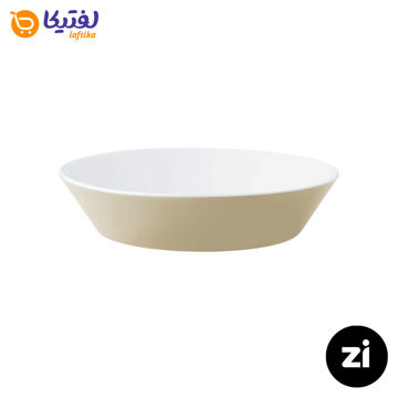 بشقاب گود چینی زرین فرم اس پاستل کرم سایز 19