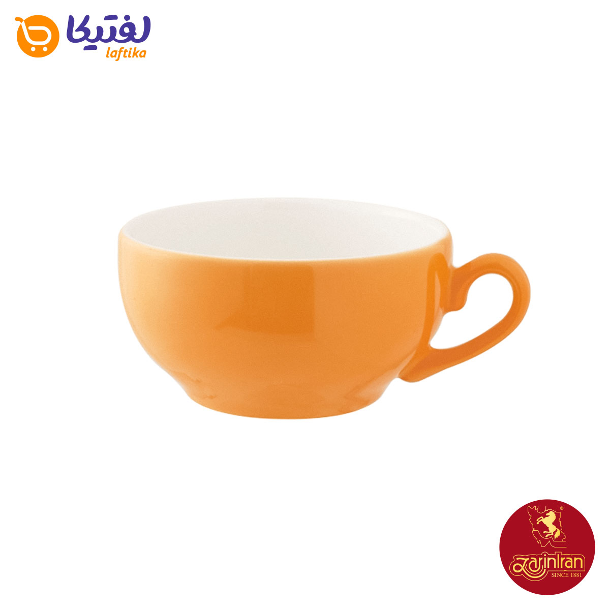 فنجان و نعلبکی کاپوچینو، لاته چینی زرین طرح نارنج