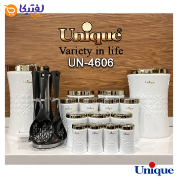 سرویس آشپزخانه 15 پارچه یونیک ونیز سفید طلایی UN-4606