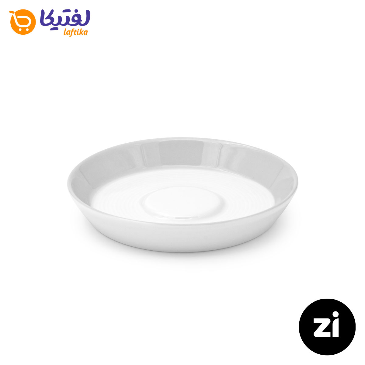 نعلبکی زیر استکانی چینی زرین (Zi) فرم اس سایز 15 طرح پاستل آبی