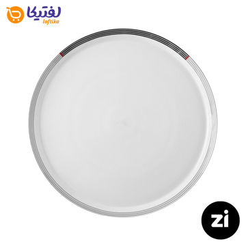 بشقاب تخت چینی زرین (Zi) فرم اس وگاس قرمز سایز 27