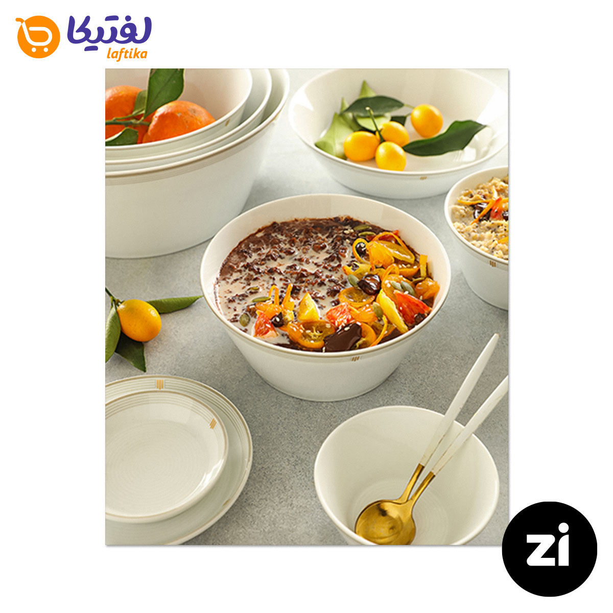 بشقاب تخت چینی زرین (Zi) فرم اس اپرا سایز 12