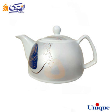 قوری چینی یونیک مدل آبرنگ سیلور UN-7542