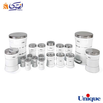 سرویس 18 پارچه کمر باریک خطی سفید استیل یونیک UN-4692