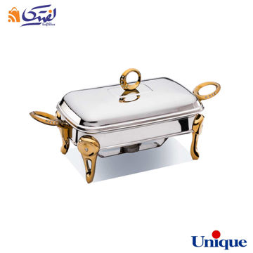 سوفله خوری یونیک مستطیل کوچک نگین دار طلایی UN-3902