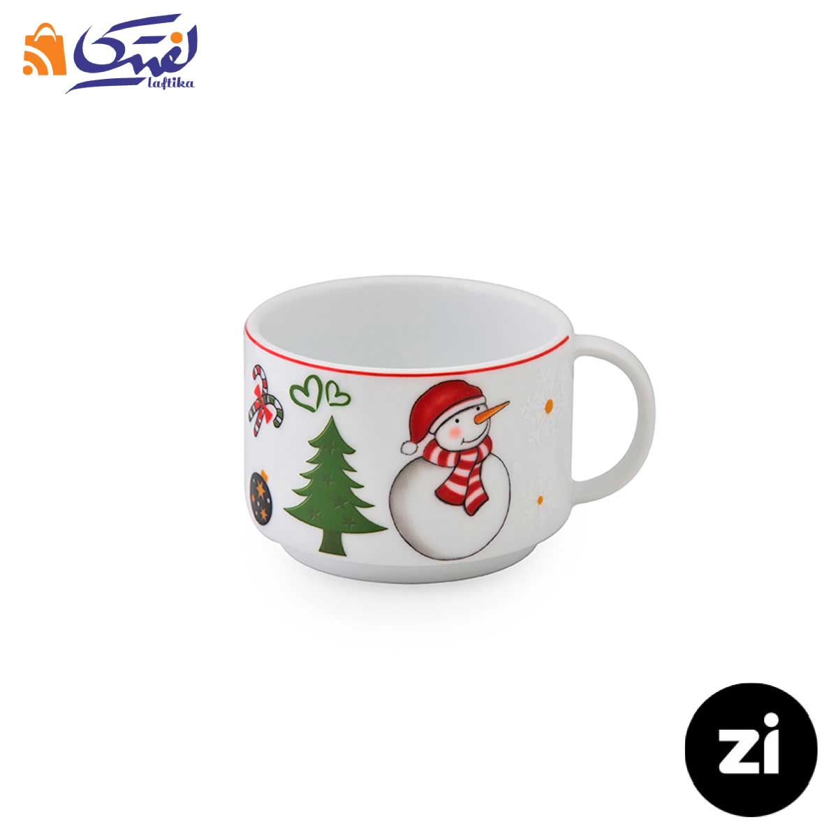 فنجان و نعلبکی چای خوری چینی زرین ZI فرم اس سانتا 2 پارچه
