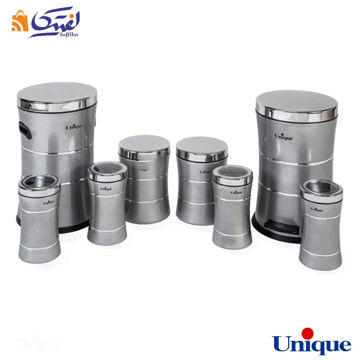 سرویس 8 پارچه کمرباریک استیل با خط نقره ای یونیک UN-4588