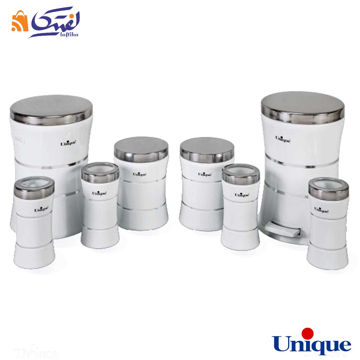 سرویس 8 پارچه کمرباریک خطی سفید درب استیل یونیک UN-4592