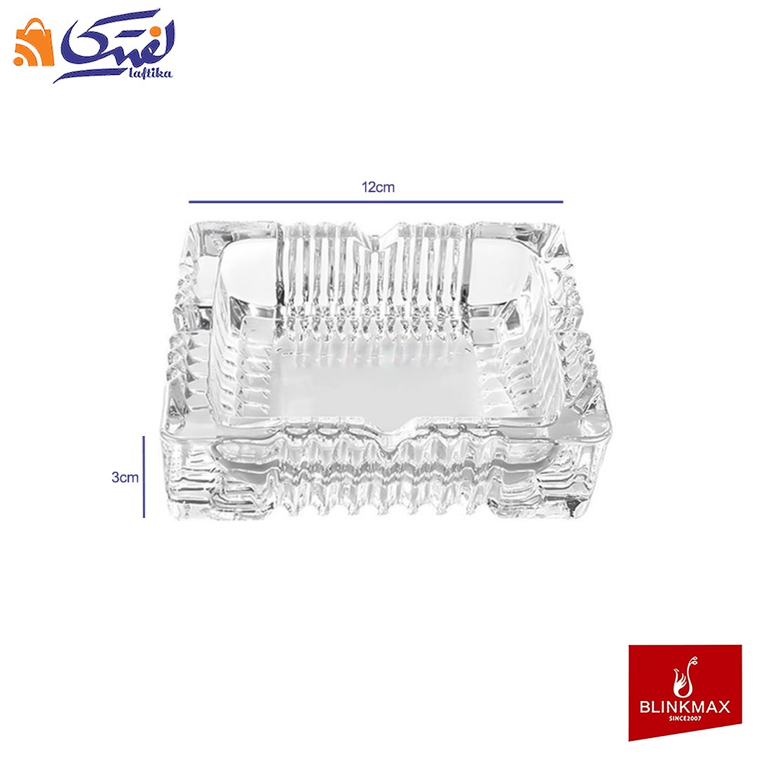 زیر سیگاری مربع شیشه ای